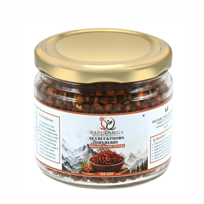 Rare Omega Sea Buckthorn Dry Berries (125g).