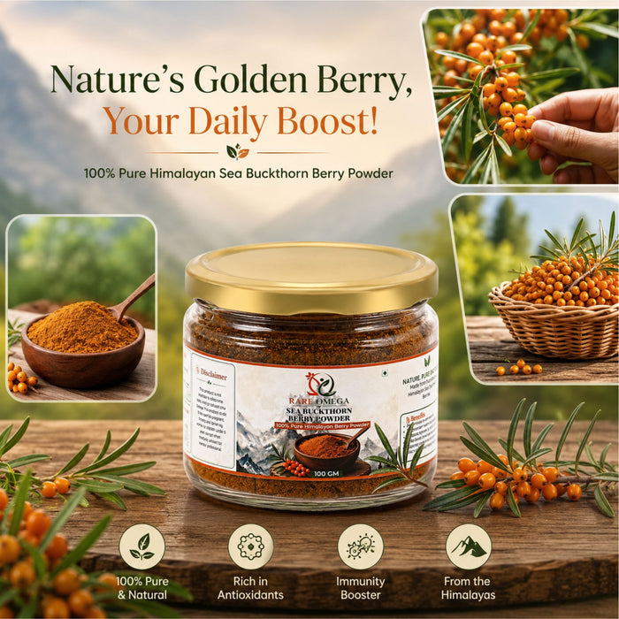 Rare Omega 100% Pure Himalayan Sea Buckthorn Berry Powder (100g)
